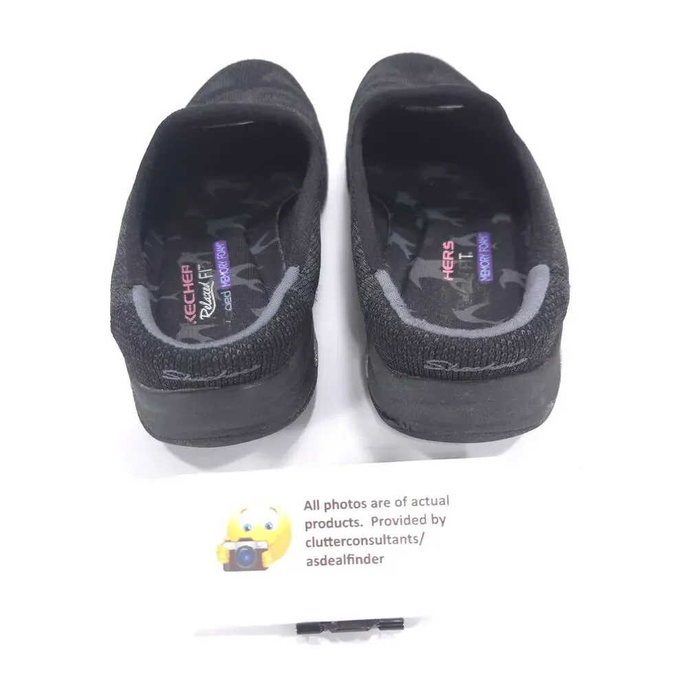 Skechers Relaxed Fit Slip On Walking Shoe Womens Size 7.5 44915 Black
